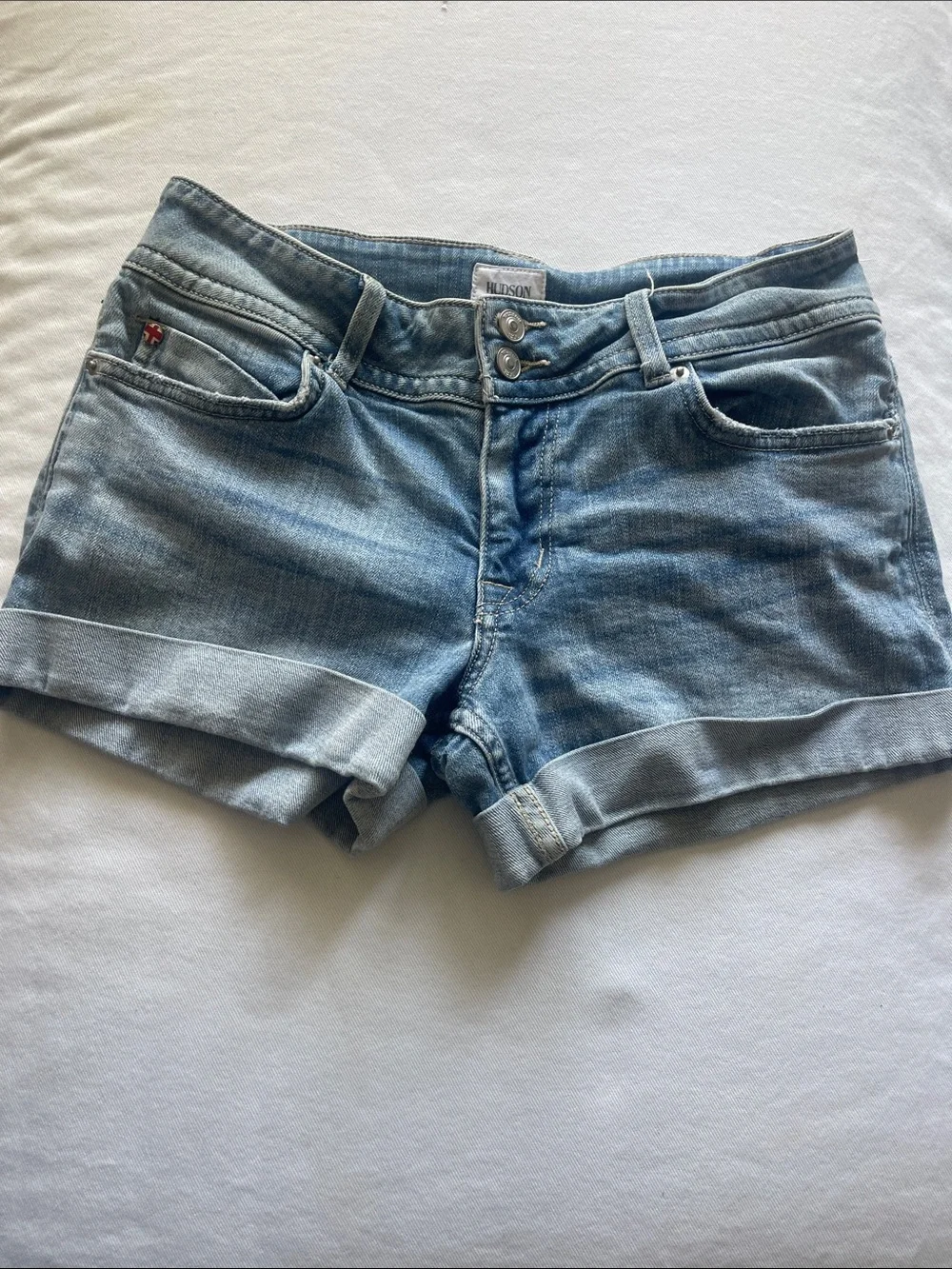 Hudson Size 29” Jean Shorts Light Blue Cuffed Denim Shorts - Picture 1 of 11